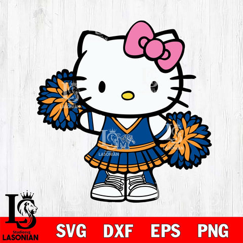 Memphis Tigers Hello Kitty Cheerleader 11 Svg Eps Dxf Png File, Digital Download, Instant Download