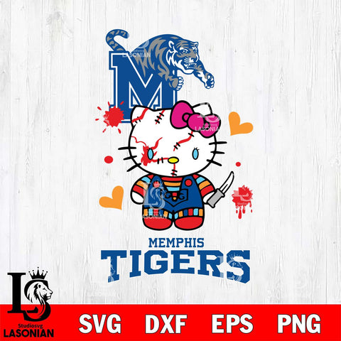Memphis Tigers Hello Kitty Horror 2 Svg Eps Dxf Png File, Digital Download