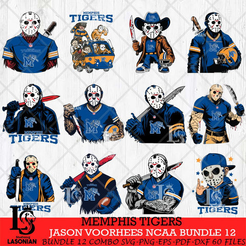 Memphis Tigers Jason Voorhees Horror Bundle 12 SVG Eps Dxf Png File, bundle NCAA svg, Digital Download, Instant Download
