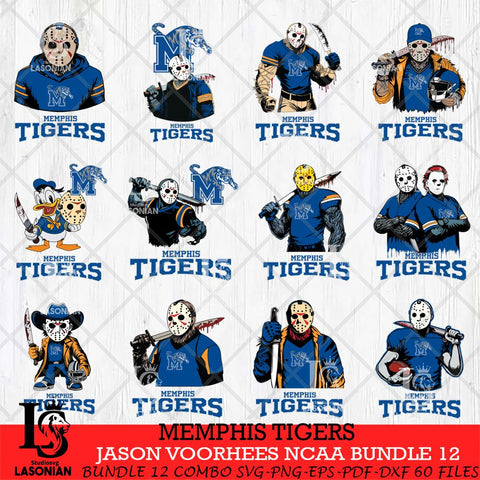 Memphis Tigers Jason Voorhees NCAA Bundle 12 SVG Svg Eps Dxf Png File, Digital Download