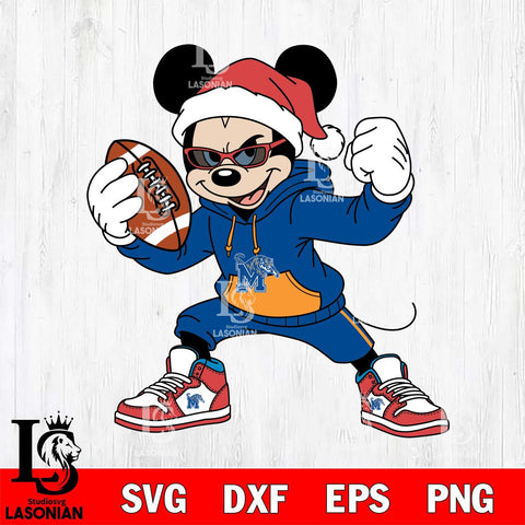 Memphis Tigers Mickey Cool Football Christmas File Cut, NCAA SVG DXF EPS PNG FILE, Digital Download , Criucut , Silhouette