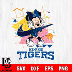 Memphis Tigers Minnie Mouse Dancing SVG DXF EPS PNG FILE, NCAA File Cut,Digital Download,Instant Download
