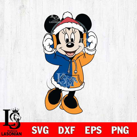Memphis Tigers Minnie Mouse Disney Football Christmas File Cut, NCAA SVG DXF EPS PNG FILE, Digital Download , Criucut , Silhouette
