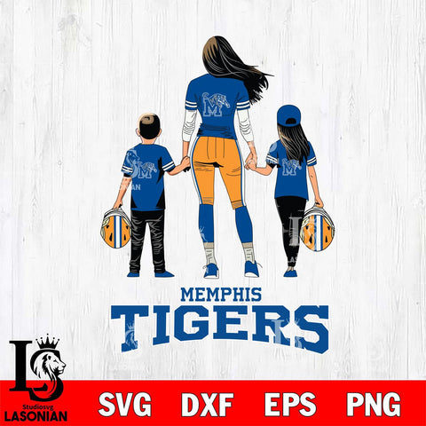 Memphis Tigers Mother and son Rugby SVG DXF EPS PNG FILE,NCAA SVG, Father day Digital Download,Instant Download, Silhouette