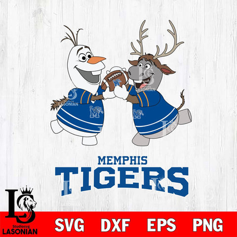 Memphis Tigers Olaf & Sven Football Cricut,Christmas SVG DXF EPS PNG FILE, NCAA Digital Download,Instant Download, Silhouette