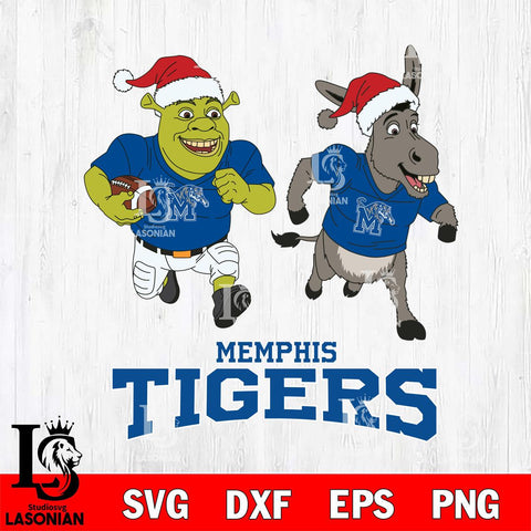Memphis Tigers Shrek and Donkey Football Cricut,Christmas SVG DXF EPS PNG FILE, NCAA Digital Download,Instant Download, Silhouette