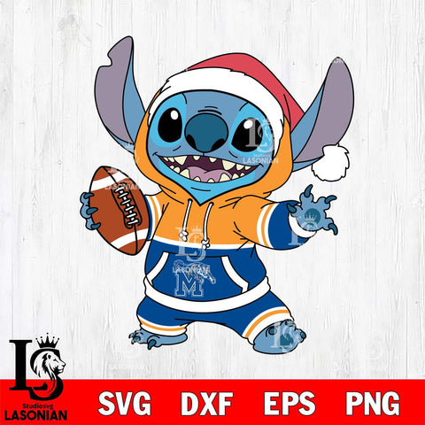 Memphis Tigers Stitch Football Christmas File Cut, NCAA SVG DXF EPS PNG FILE, Digital Download , Criucut , Silhouette