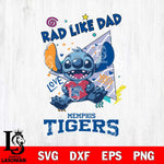 Memphis Tigers Stitch Love Rad Like Dad SVG DXF EPS PNG FILE, NCAA File Cut,Digital Download,Instant Download