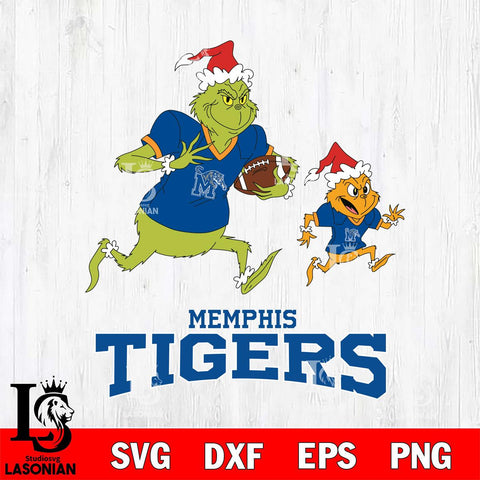 Memphis Tigers The Grinch & Max Football Cricut,Christmas SVG DXF EPS PNG FILE, NCAA Digital Download,Instant Download, Silhouette