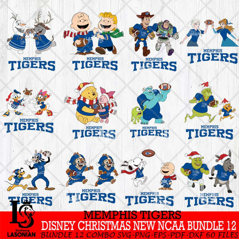 Memphis Tigers  Disney Christmas New NCAA Bundle 12 Cricut,Christmas SVG DXF EPS PNG FILE, BUNDLE NCAA Digital Download,Instant Download, Silhouette