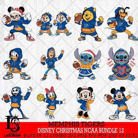 Memphis Tigers  Disney christmas NCAA Bundle File Cut, Bundle NCAA SVG DXF EPS PNG FILE, Digital Download , Criucut , Silhouette