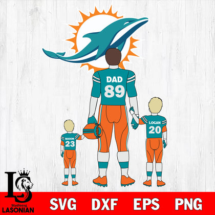 Miami Dolphins Best Dad Ever ,Custom Name father day , DAD NFL Svg Eps Dxf Png File, Digital Download, Instant Download, Cricut, file cut