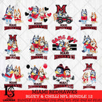 Miami RedHawks Bluey & Bingo Bundle 12 SVG Svg Eps Dxf Png File, Bundle NCAA svg, Digital Download, Instant Download