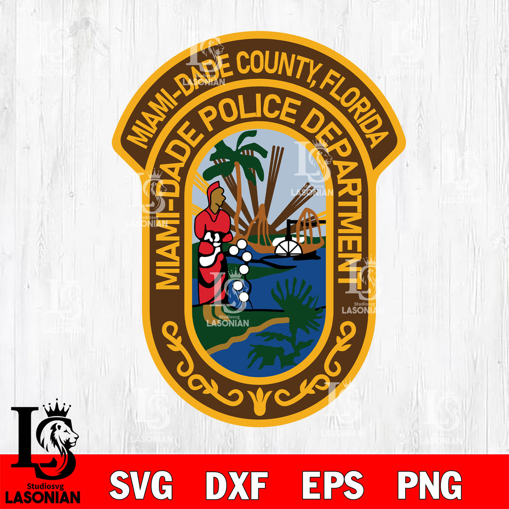 Miami Dade County, Florida Police Department Badge svg eps dxf png file ...