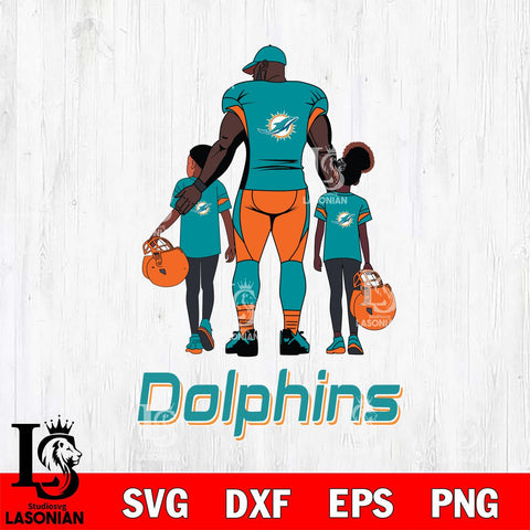Miami Dolphins 3 Father and son Rugby SVG DXF EPS PNG FILE,NFL SVG, Father day Digital Download,Instant Download, Silhouette