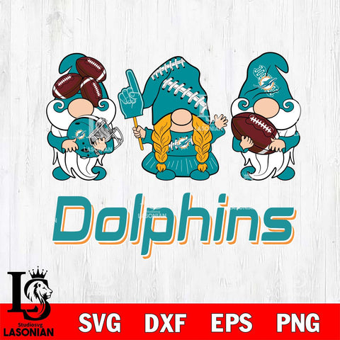 Miami Dolphins 3 Gnomes Football Svg Eps Dxf Png File, Digital Download, Instant Download
