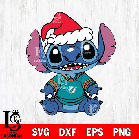 Miami Dolphins Baby Stitch Christmas Svg Eps Dxf Png File, Digital Download, Instant Download