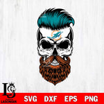 Miami Dolphins Badass Beard Skull SVG