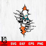 Miami Dolphins Badass Skull SVG