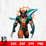 Miami Dolphins Badass Wolverine Svg Eps Dxf Png File, Digital Download, Instant Download