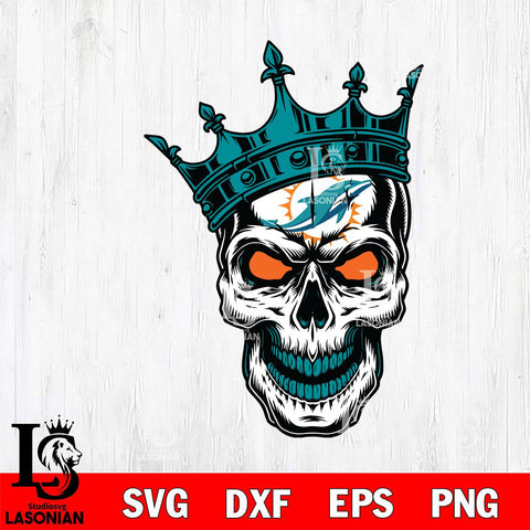 Miami Dolphins Badass king Skull SVG