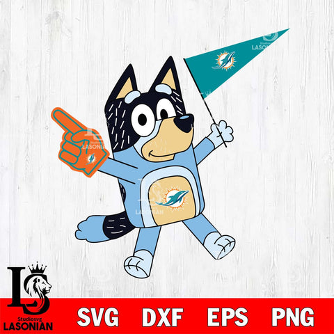 Miami Dolphins Bandit Bluey Flag Svg Eps Dxf Png File,NFL Cut Svg Files,Digital File,Sublimation