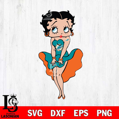 Miami Dolphins Betty Boop Sexy Cheering Svg Eps Dxf Png File, Digital Download, Instant Download
