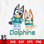 Miami Dolphins Bluey & Bingo 6 Svg Eps Dxf Png File, NFL svg, Digital Download, Instant Download