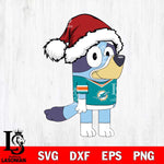 Miami Dolphins Bluey Cartoon Christmas Svg Eps Dxf Png File, Digital Download, Instant Download