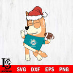 Miami Dolphins Bluey Chilli Christmas Svg Eps Dxf Png File, Digital Download, Instant Download