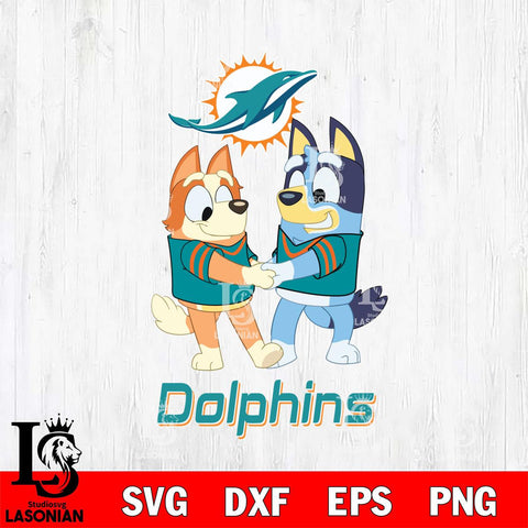 Miami Dolphins Bluey Chilli Dance Svg Eps Dxf Png File, Digital Download, Instant Download