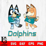 Miami Dolphins Bluey Chilli Sport Svg Eps Dxf Png File, Digital Download, Instant Download