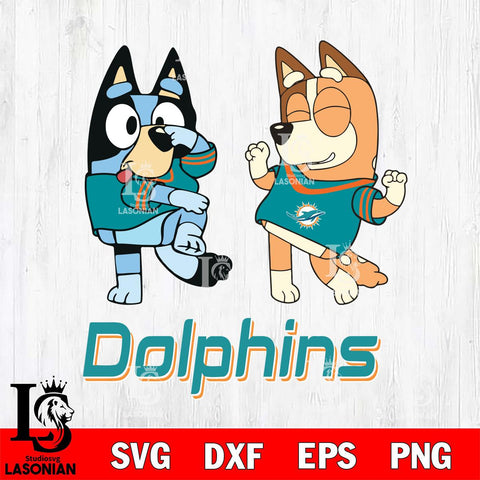 Miami Dolphins Bluey Chilli Sport Svg Eps Dxf Png File, Digital Download, Instant Download