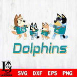 Miami Dolphins Bluey Dance Squats Svg Eps Dxf Png File, Digital Download, Instant Download