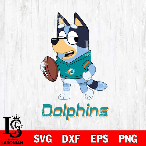 Miami Dolphins Bluey Football Sport Svg Eps Dxf Png File, Digital Download ,Instant Download, Cricut File