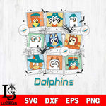 Miami Dolphins Bluey Halloween Sport Svg Eps Dxf Png File, Digital Download, Instant Download