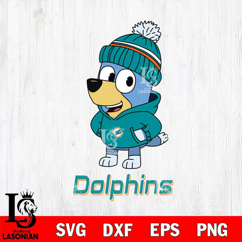 Miami Dolphins Bluey Hoodie Sport Svg Eps Dxf Png File, Digital Download ,Instant Download, Cricut File