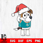 Miami Dolphins Bluey Jack Christmas Svg Eps Dxf Png File, Digital Download, Instant Download