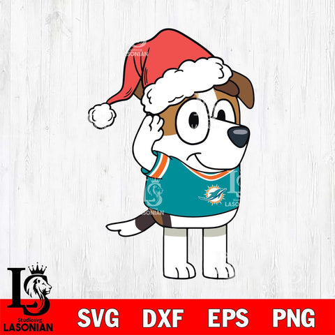Miami Dolphins Bluey Jack Christmas Svg Eps Dxf Png File, Digital Download, Instant Download