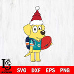 Miami Dolphins Bluey Lucky Christmas Svg Eps Dxf Png File, Digital Download, Instant Download