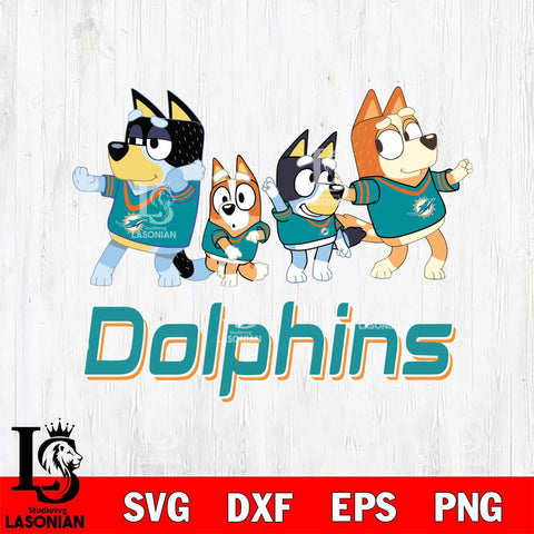 Miami Dolphins Bluey Mode Dance Squats Svg Eps Dxf Png File, Digital Download, Instant Download