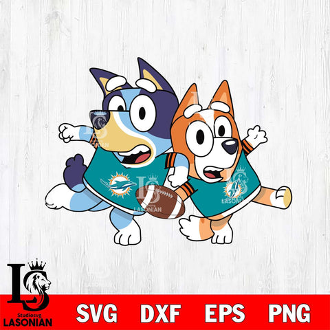 Miami Dolphins Bluey NFL Svg Eps Dxf Png File, Digital Download, Instant Download