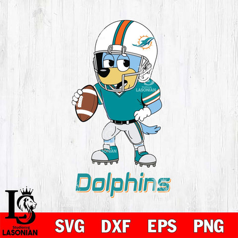 Miami Dolphins Bluey rugby Svg Eps Dxf Png File, Digital Download ,Instant Download, Cricut File