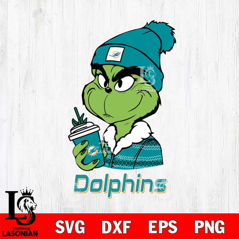 Miami Dolphins Boujee Grinch Christmas Svg Eps Dxf Png File,Cricut svg files, Digital Download, Instant Download