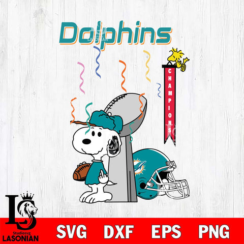 Miami Dolphins Charlie Brown and Snoopy Super Bowl Svg Eps Dxf Png File, NFL svg , Digital Download , Instant Download, Cricut File