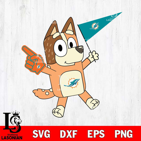 Miami Dolphins Chilli Heeler Bluey Flag Svg Eps Dxf Png File,NFL Cut Svg Files,Digital File,Sublimation