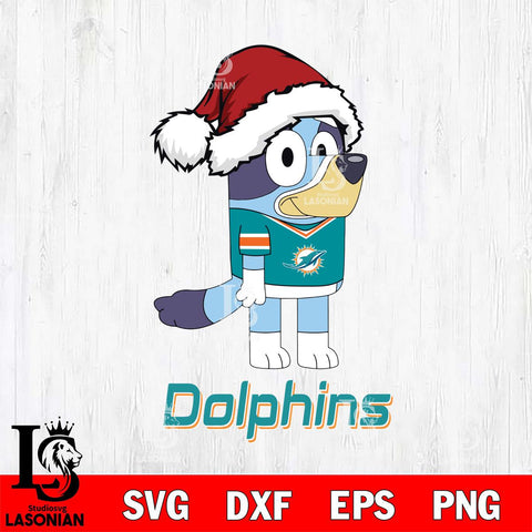 Miami Dolphins Christmas Bluey Hat Svg Eps Dxf Png File,Cut Svg Files, Digital File, Sublimation