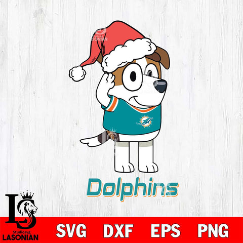 Miami Dolphins Christmas Bluey Jack Sport Svg Eps Dxf Png File,Cut Svg Files, Digital File, Sublimation
