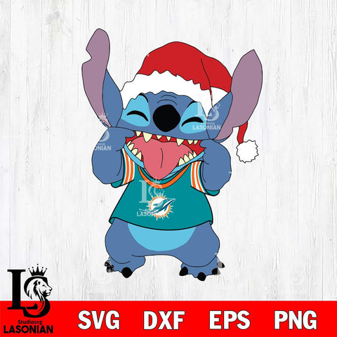 Miami Dolphins Christmas Stitch Disney Svg Eps Dxf Png File, Digital Download, Instant Download