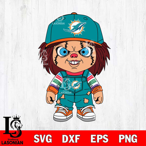 Miami Dolphins Chucky Football Horror Halloween Svg Eps Dxf Png File, Digital Download, Instant Download